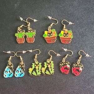 Handcrafted Silly Black Cat Earrings